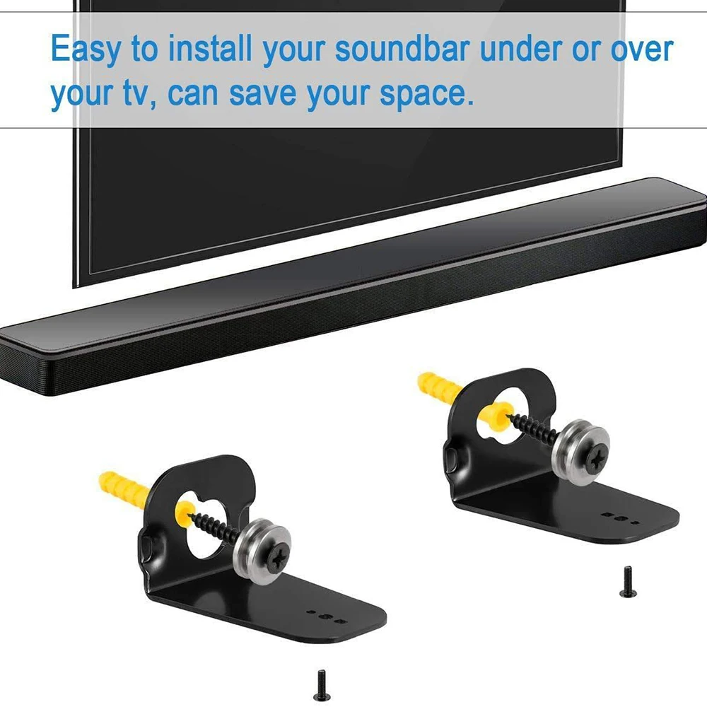 Speaker Wall Ceiling Mount Bracket - 2pcs/set Soundbar Wall Mount Brackets w/screw