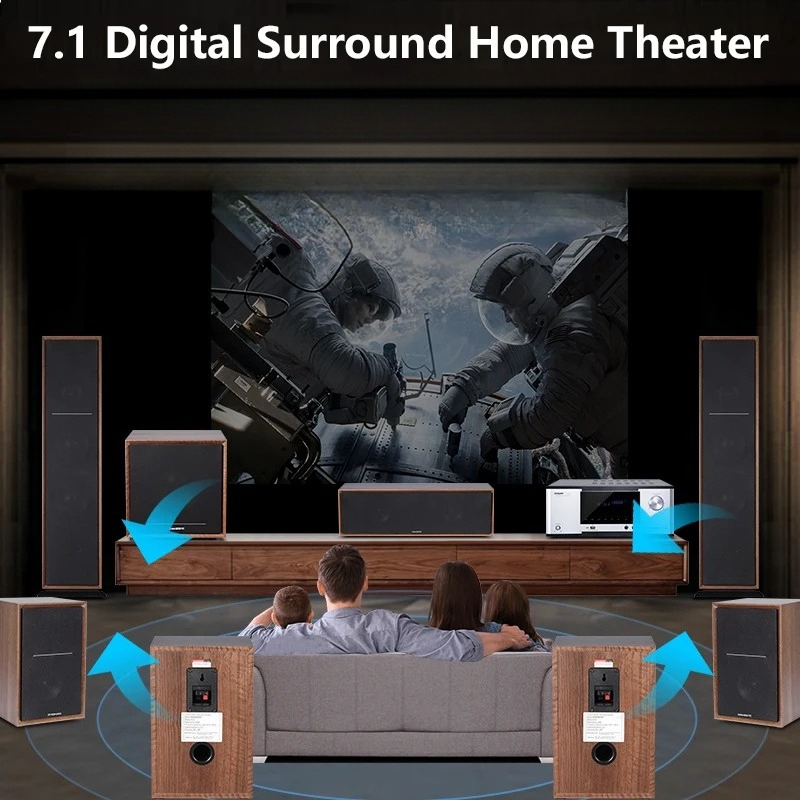 7.1 Tower Wooden Home Theater  - đánh giá và giá Home Theater System 7.1 Surround Sound