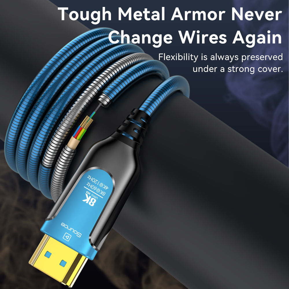 8K Armored HDMI Fiber Optic Ca - đánh giá và giá Hdmi 2.1 Cable 8K 60Hz 48Gbps Earc