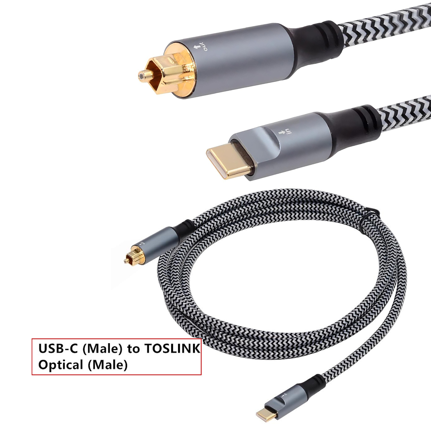 Braided USB C to Optical Audio - đánh giá và giá Optical Audio Cable Toslink Gold Plated