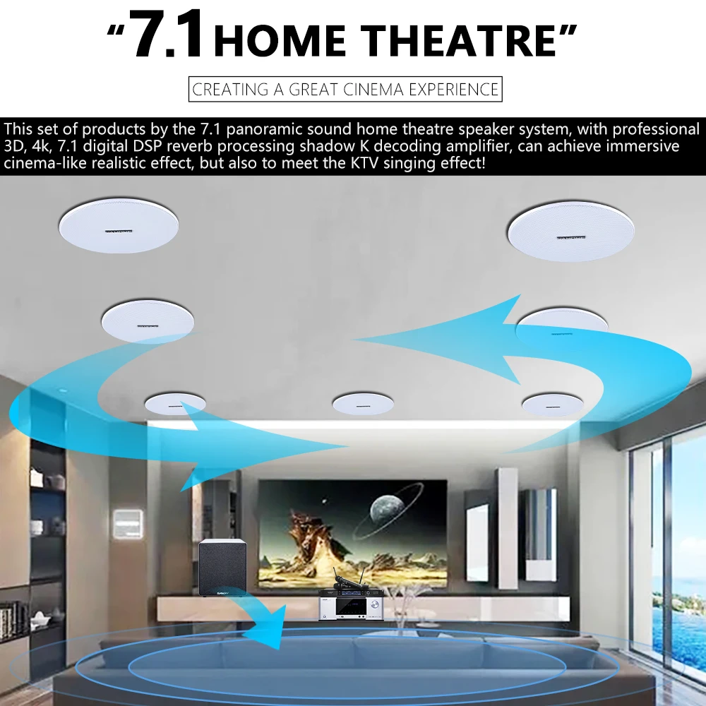 7.1 Home Theater Ceiling Speak - đánh giá và giá Home Theater System 7.1 Surround Sound