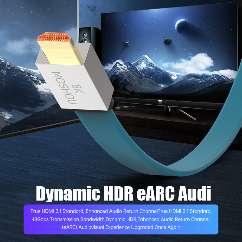 MOSHOU Cáp HDMI 2.1 48Gbps 8K  - đánh giá và giá Hdmi 2.1 Cable 8K 60Hz 48Gbps Earc