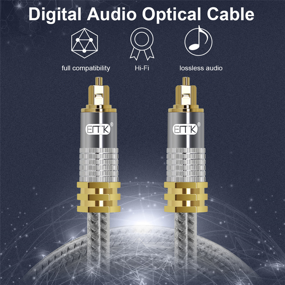 EMK Hạng OD8.0mm Spdif Quang C - đánh giá và giá Optical Audio Cable Toslink Gold Plated