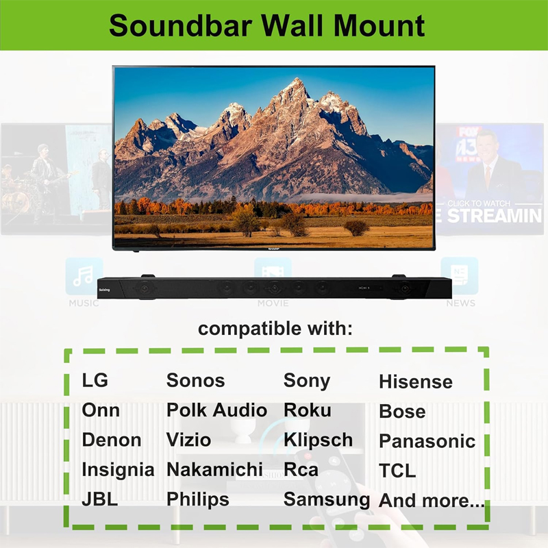 2PCS Adjustable Soundbar Mount - đánh giá và giá Soundbar Wall Mount Bracket Universal